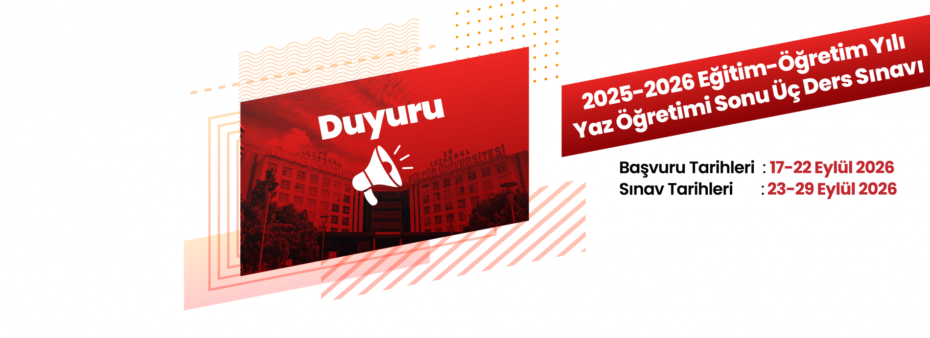 2025-2026 Eğitim-Öğretim Yılı Yaz Öğretimi Sonu Üç Ders Sınavı